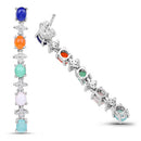 4.40 Carat Genuine Multi Stone .925 Sterling Silver Earrings-5