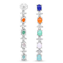 4.40 Carat Genuine Multi Stone .925 Sterling Silver Earrings-6