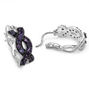 0.70 Carat Genuine Amethyst .925 Sterling Silver Earrings-2
