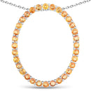 2.88 Carat Genuine Orange Sapphire .925 Sterling Silver Pendant-1