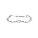 14K White Gold 1 1/2 Cttw Diamond Heart Station Strand Bracelet (H-I Color, I1-I2 Clarity) - 7.5 Inches-1
