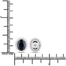 3.32 Carat Genuine Blue Sapphire and White Diamond 14K White Gold Earrings-3