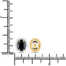 3.32 Carat Genuine Blue Sapphire and White Diamond 14K Yellow Gold Earrings-3