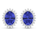 2.56 Carat Genuine Tanzanite and White Diamond 14K White Gold Earrings-6