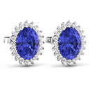 2.56 Carat Genuine Tanzanite and White Diamond 14K White Gold Earrings-7