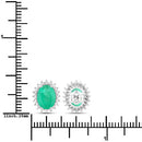 2.66 Carat Genuine Zambian Emerald and White Diamond 10K White Gold Earrings-3