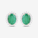 2.66 Carat Genuine Zambian Emerald and White Diamond 10K Yellow Gold Earrings-10