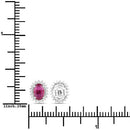 1.16 Carat Genuine Ruby and White Diamond 14K White Gold Earrings-3