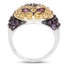 2.01 Carat Genuine Rhodolite and Amethyst .925 Sterling Silver Ring-2