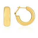 14k Yellow Gold Large Omega C Hoops-1