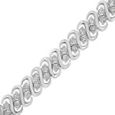 .925 Sterling Silver 1/2 Cttw Diamond Double Row S-Link Bracelet (I-J Color, I2-I3 Clarity) - 7.5" Inches-4