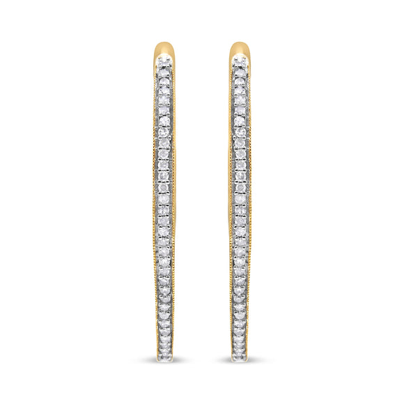 10k Yellow Gold Round Cut Diamond Earrings (1 cttw, I-J Color, I2-I3 Clarity)