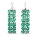 2.40 Carat Genuine Emerald .925 Sterling Silver Earrings-2