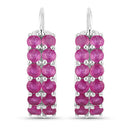 3.12 Carat Genuine Ruby .925 Sterling Silver Earrings-3