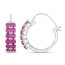3.12 Carat Genuine Ruby .925 Sterling Silver Earrings-4