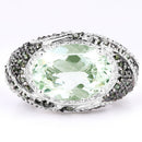 5.98 Carat Genuine Green Amethyst & Green Diamond .925 Sterling Silver Ring-3