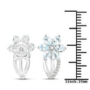 1.54 Carat Genuine Aquamarine and White Topaz .925 Sterling Silver Earrings-6