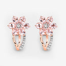 1.66 Carat Genuine Morganite and White Topaz .925 Sterling Silver Earrings-9
