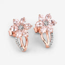 1.66 Carat Genuine Morganite and White Topaz .925 Sterling Silver Earrings-10