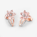 1.66 Carat Genuine Morganite and White Topaz .925 Sterling Silver Earrings-11