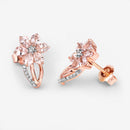 1.66 Carat Genuine Morganite and White Topaz .925 Sterling Silver Earrings-12