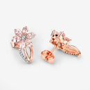 1.66 Carat Genuine Morganite and White Topaz .925 Sterling Silver Earrings-13