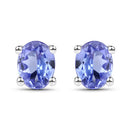 0.40 Carat Genuine Tanzanite .925 Sterling Silver Earrings-4