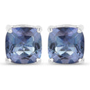 4.20cttw Royal Blue Mystic Quartz .925 Sterling Silver Earrings-1