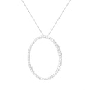 .925 Sterling Silver 4 cttw Prong Set, Round-Cut Diamond Open Circle Hoop 18" Pendant Necklace (J-K Color, I1-I2 Clarity)-3