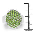 2.17 Carat Genuine Chrome Diopside .925 Sterling Silver Ring-3
