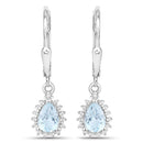2.00 Carat Genuine Blue Topaz and White Topaz .925 Sterling Silver Jewelry Set-3