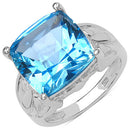 10.30 Carat Genuine Swiss Blue Topaz .925 Sterling Silver Ring-1