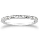 14k White Gold Diamond Micro Pave Diamond Milgrain Wedding Ring Band-1