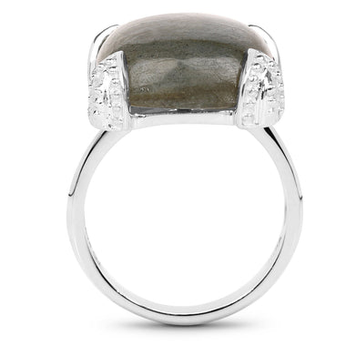 16.95 Carat Genuine Labradorite .925 Sterling Silver Ring - 0