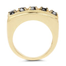14K Yellow Gold Plated 1.25 Carat Genuine Black Diamond .925 Sterling Silver Ring-2