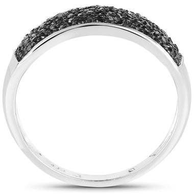 0.43 Carat Genuine Black Diamond .925 Sterling Silver Ring - 0