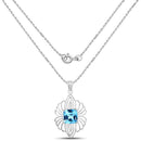 8.18 Carat Genuine Swiss Blue Topaz .925 Sterling Silver Pendant-2