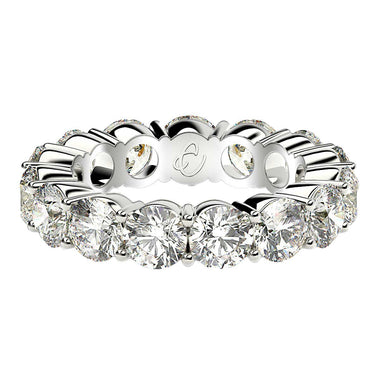 Round Cut Lab Grown Diamond Eternity Ring in 14k White Gold (5 cttw FG/VS2) - 0