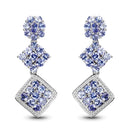 4.92 Carat Genuine Tanzanite .925 Sterling Silver Earrings-1