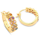 0.76 Carat Genuine Multi Stones .925 Sterling Silver Earrings-5