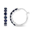 2.66 Carat Genuine Blue Sapphire .925 Sterling Silver Earrings-6