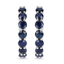 2.66 Carat Genuine Blue Sapphire .925 Sterling Silver Earrings-7