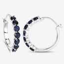 2.66 Carat Genuine Blue Sapphire .925 Sterling Silver Earrings-9