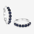 2.66 Carat Genuine Blue Sapphire .925 Sterling Silver Earrings-10