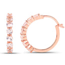 18K Rose Gold Plated 1.68 Carat Genuine Morganite .925 Sterling Silver Earrings-2