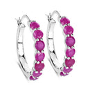 2.80 Carat Genuine Ruby .925 Sterling Silver Earrings-5