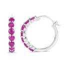2.80 Carat Genuine Ruby .925 Sterling Silver Earrings-6