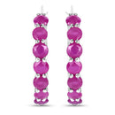 2.80 Carat Genuine Ruby .925 Sterling Silver Earrings-7