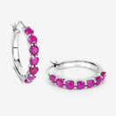 2.80 Carat Genuine Ruby .925 Sterling Silver Earrings-9