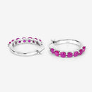 2.80 Carat Genuine Ruby .925 Sterling Silver Earrings-11